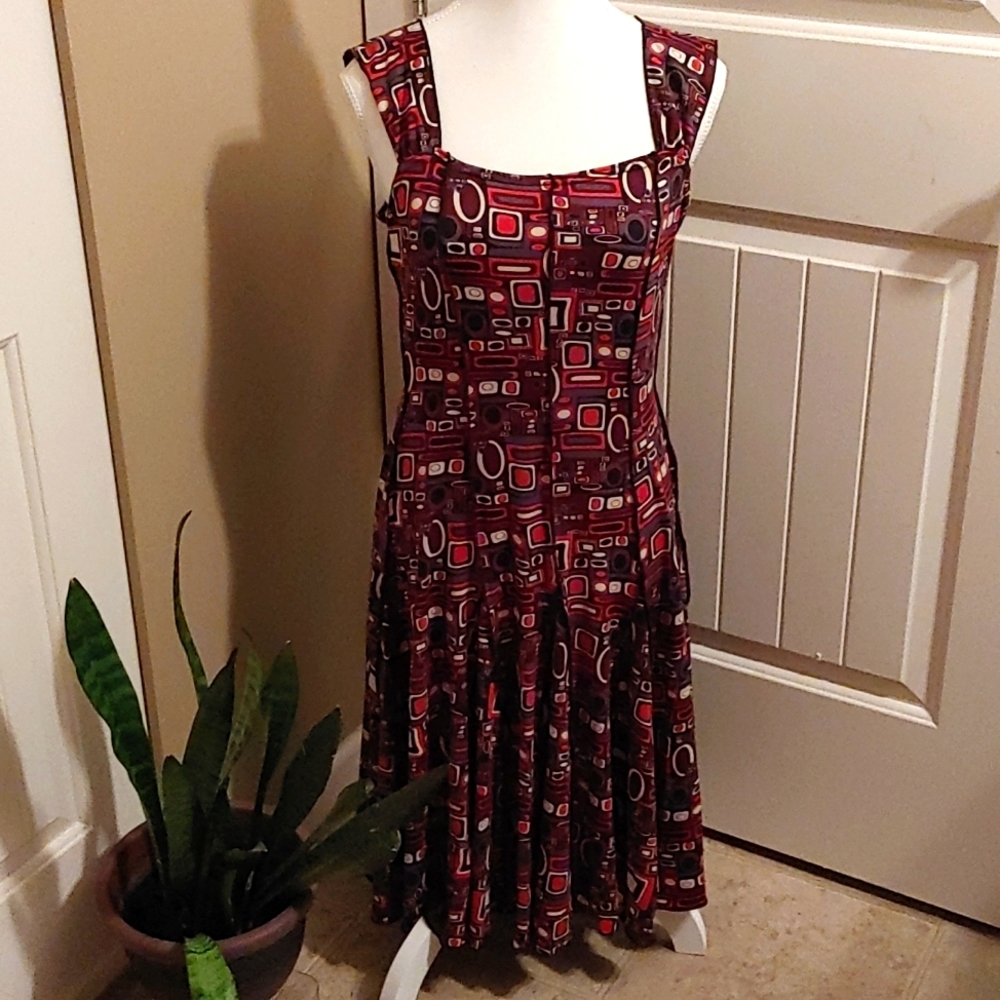 ESCALADE very stretchy black white gray red sleeveless long dress size S
